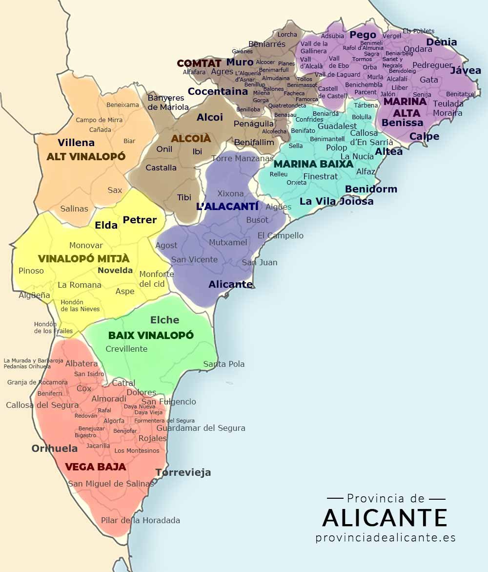 Mapa de Alicante